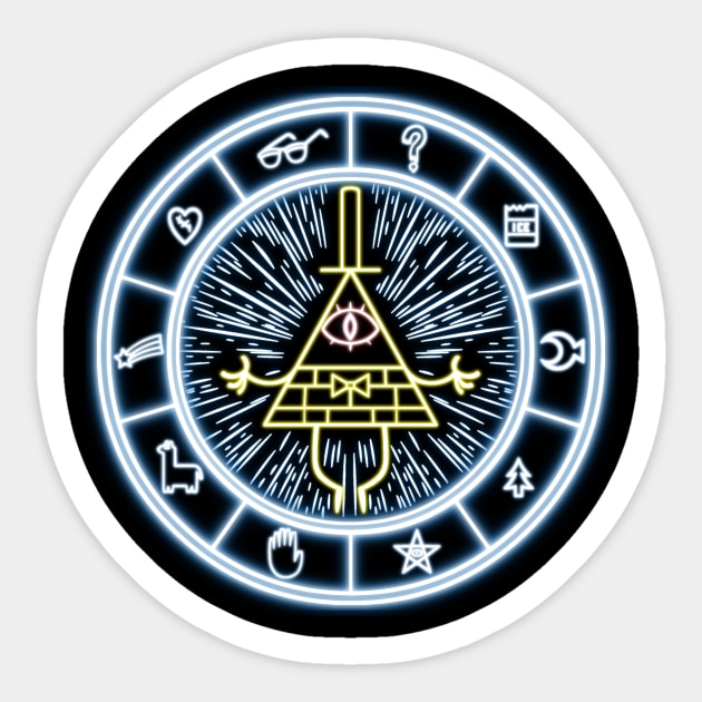 Gravity Falls Bill Cipher Wheel Sticker by Rebellion10